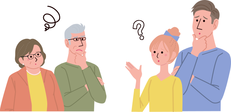 悩む人のイラスト